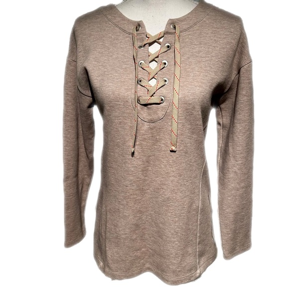 NWOT AlphaTauri  Lace Up Top Beige Racing Red Bull Oversized Performance Rare - Picture 1 of 10